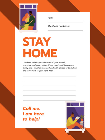 Template di design Avviso per gli anziani sullo stare a casa Poster 36x48in