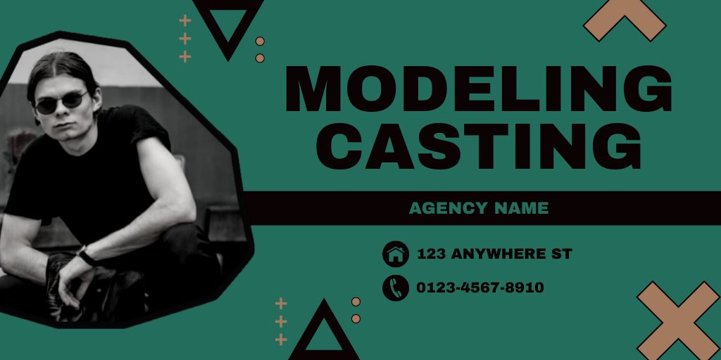 Template di design Casting Models with Black and White Photo of Guy Twitter