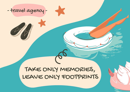 Seyahat ve Anılar Hakkında Motivasyon Alıntısı Card Tasarım Şablonu