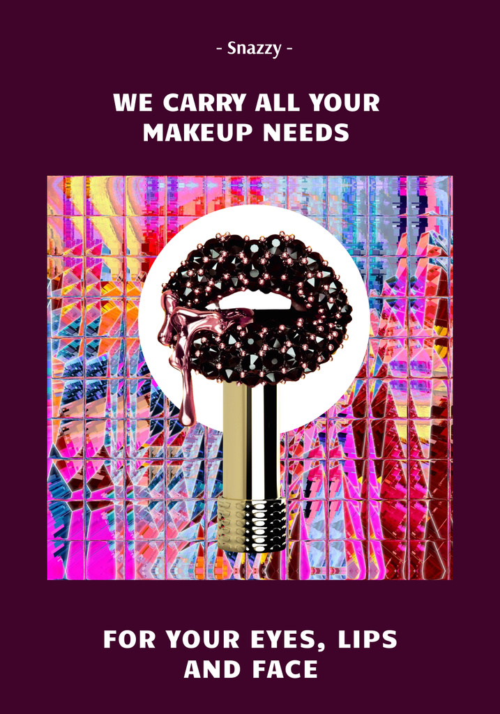 Beauty Ad on Psychedelic Pattern Poster 28x40in Modelo de Design