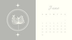 Winter Month Dates With Floral Pattern