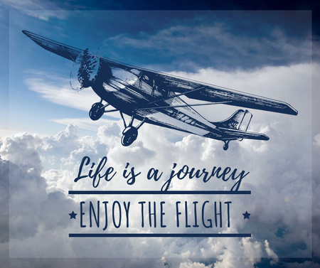 Platilla de diseño Motivational Quote Plane in Sky Facebook