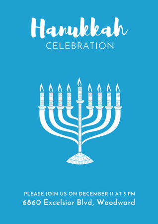 Awesome Hanukkah Festivity Celebration With Menorah Poster B2 Design Template