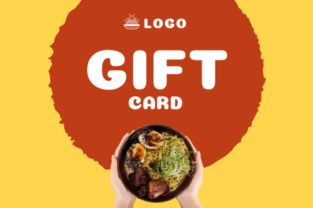 Gift Card Offer for Asian Cuisine Gift Certificate Design Template