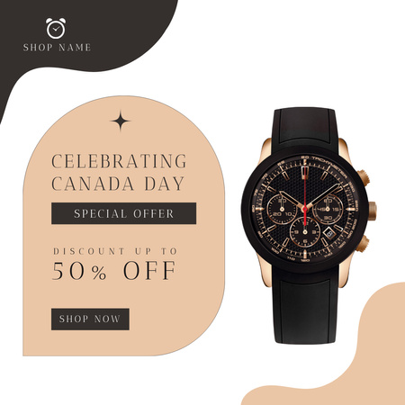 Iconic Canada Day Sale Event Notification Instagram Design Template