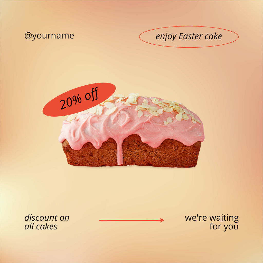Easter Cakes Discount Instagram Design Template