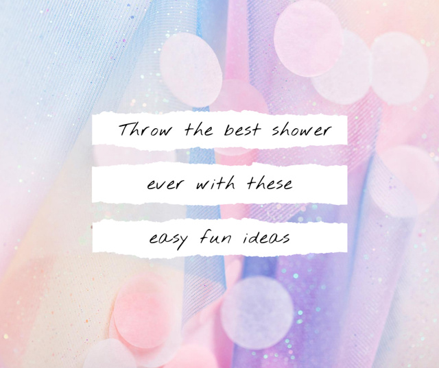 Baby Shower Ideas ad on Bright Texture Facebook Modelo de Design