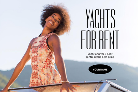 Template di design Yacht Rent Offer Flyer 4x6in Horizontal