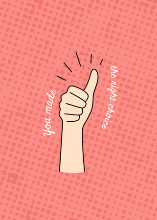 Hand Making Positive Thumbs Up Gesture Postcard 5x7in Vertical Design Template