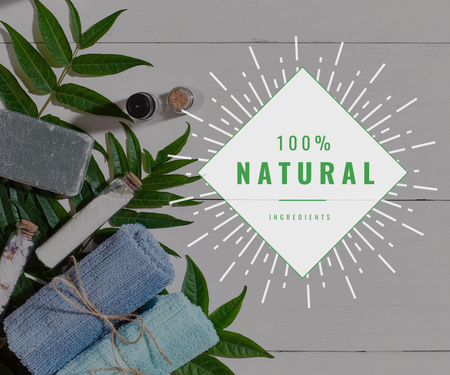 100 % natural ingredients banner Large Rectangle Design Template