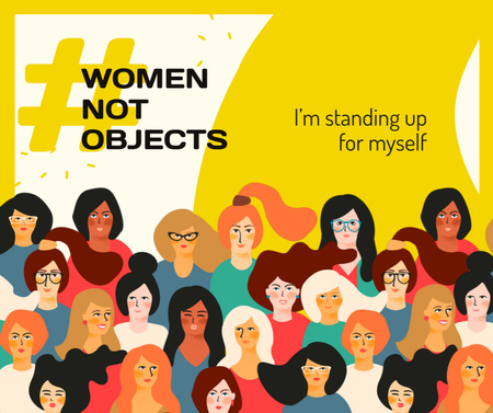 Szablon projektu Różnorodne portrety kobiet na 8 marca Facebook