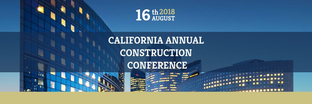 Construction Conference Announcement with Modern Glass Buildings Email header – шаблон для дизайна