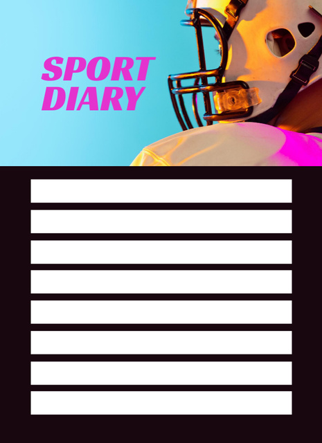 Sport Diary With Sportsman Notepad 4x5.5in Design Template
