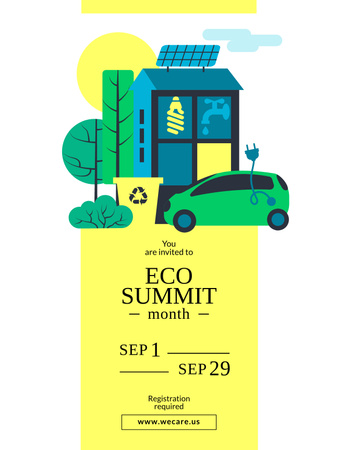Invitation to eco summit Poster US Design Template