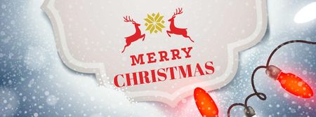Designvorlage Christmas Greeting with Festive Deers für Facebook cover