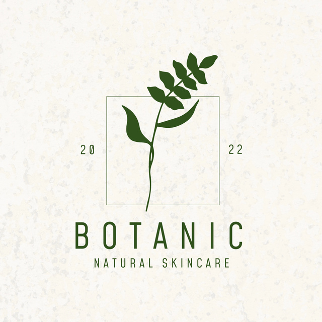 Organic Skincare Product Ad with Green Twig Logo 1080x1080px – шаблон для дизайну
