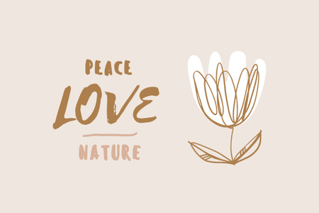 Eco Concept with Flower illustration Postcard 4x6in Design Template