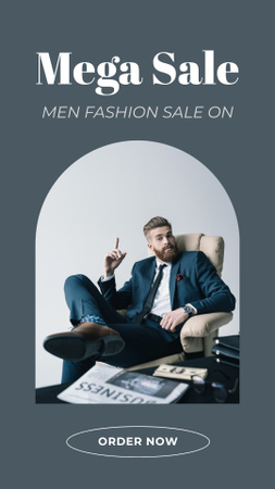 Sale Announcement with Man in Elegant Suit Instagram Story Design Template