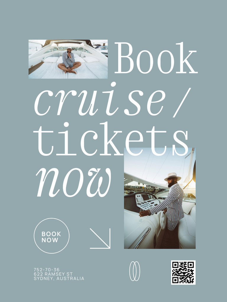 Designvorlage Offer to Book Ticket for Cruise on Liner für Poster US