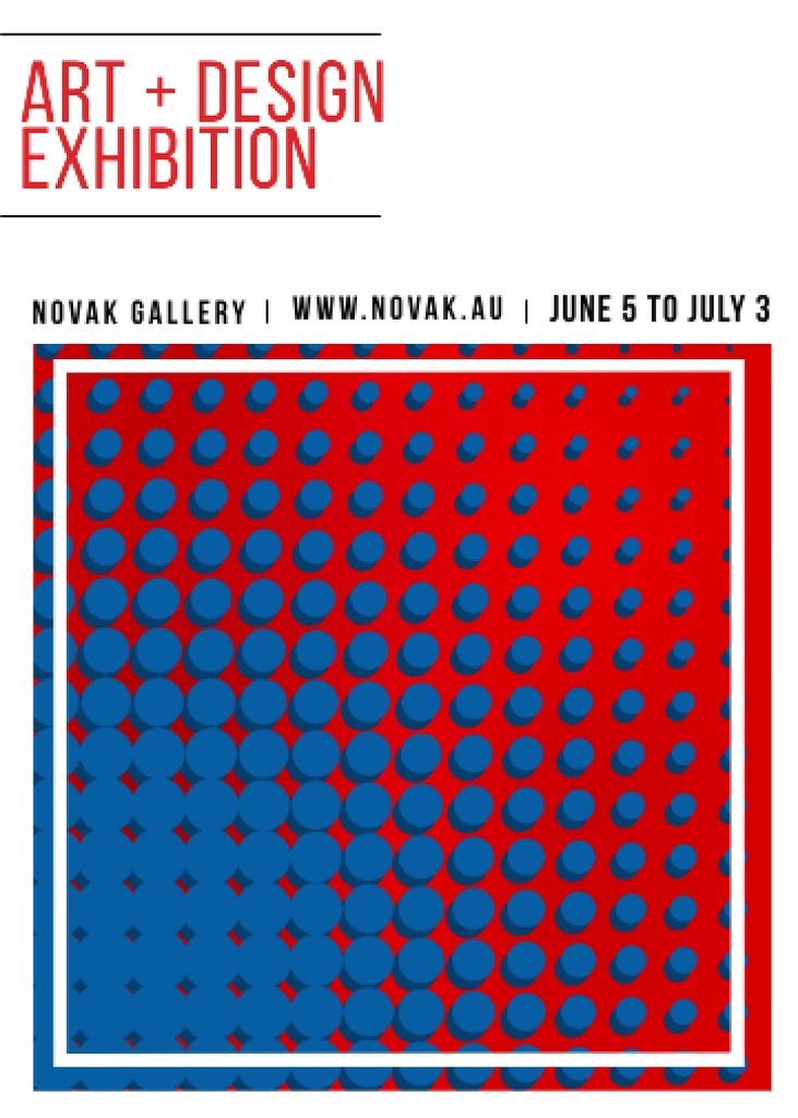 Art Exhibition announcement Contrast Dots Pattern Flayer Modelo de Design