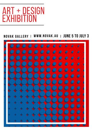 Art Exhibition announcement Contrast Dots Pattern Flayer tervezősablon