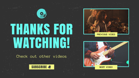 Захватывающий видеоблог с эпизодами выступления гитарной группы YouTube outro – шаблон для дизайна