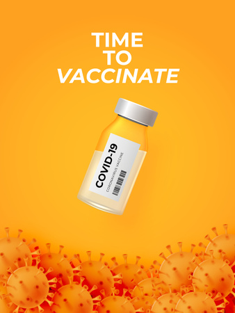 Vaccination Announcement with Vaccine in Bottle Poster US Design Template
