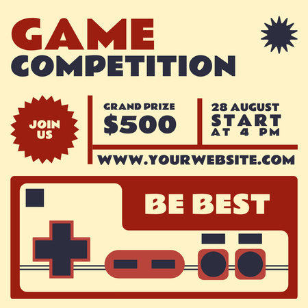Designvorlage ankündigung des spielwettbewerbs für Instagram