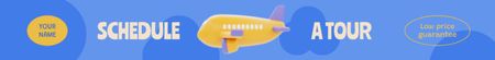 かわいい飛行機で旅行ツアーのオファー Leaderboardデザインテンプレート