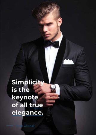 Elegance Quote Businessman Wearing Suit Flayer Design Template