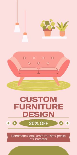 Custom Designer Furniture with Nice Discount Graphic – шаблон для дизайна