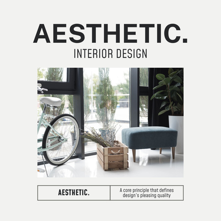 Modèle de visuel Nouveau design d'intérieur de maison avec vélo dans la chambre - Instagram