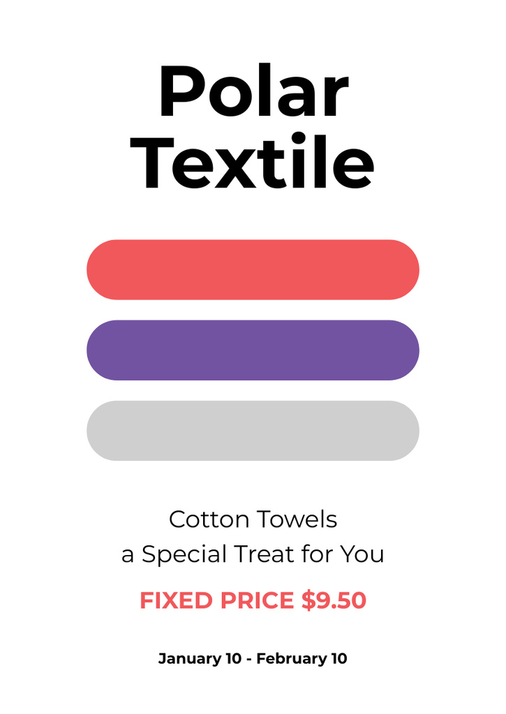 Offer of Cotton Towels Poster A3 Design Template