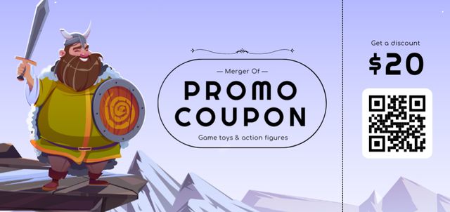 Szablon projektu Knight Character in Game Coupon Din Large