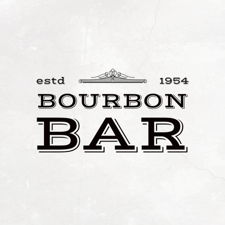 Designvorlage Klassische Bourbon-Bar-Anzeige mit Emblem für Animated Logo