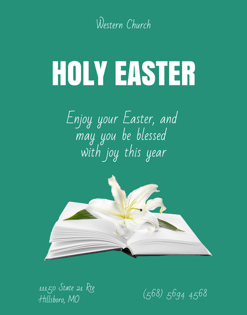 Easter Holiday Celebration Announcement Poster 22x28in Tasarım Şablonu