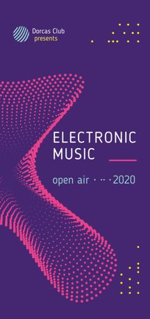 Electronic Music Festival Digital Pattern Flyer DIN Large Design Template