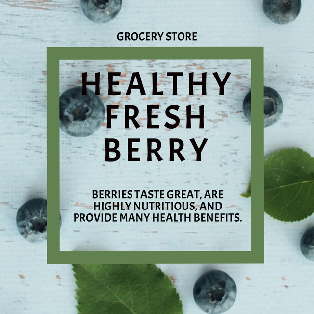 Ontwerpsjabloon van Animated Post van Healthy And Fresh Blueberries Promotion