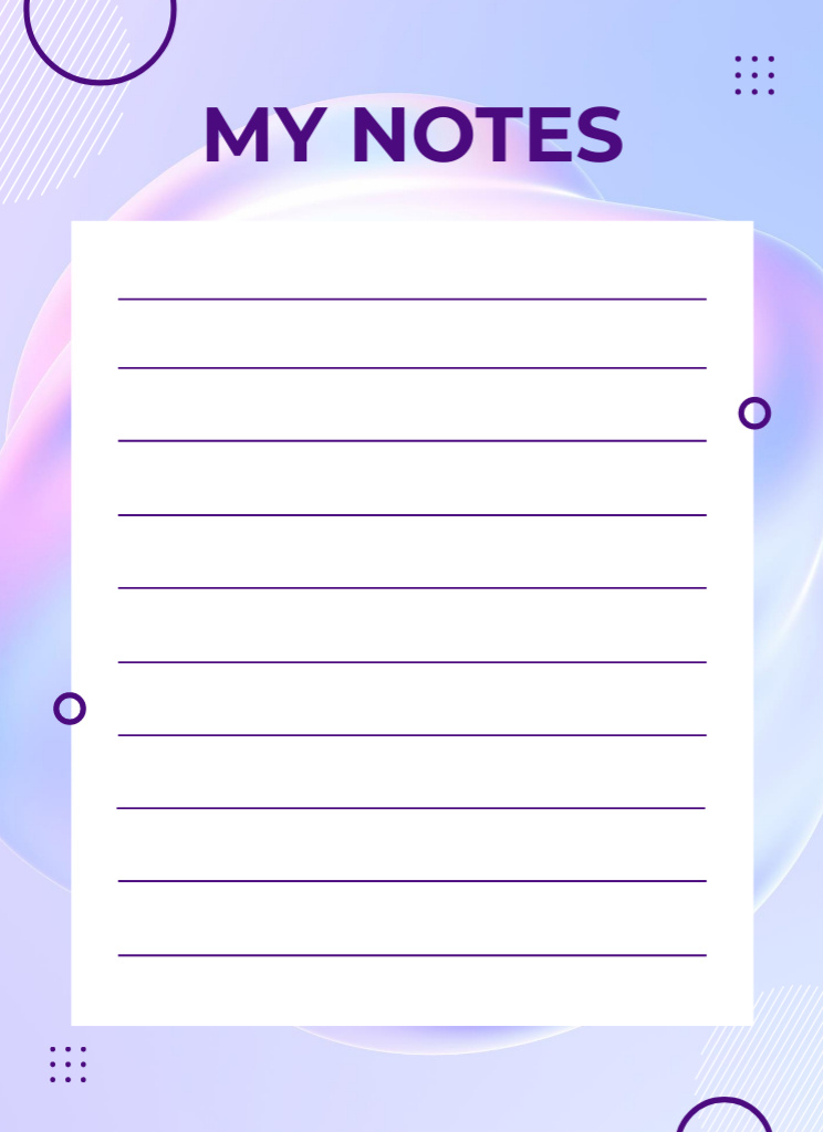 Bright Notes And Organizer in Purple Notepad 4x5.5in Modelo de Design