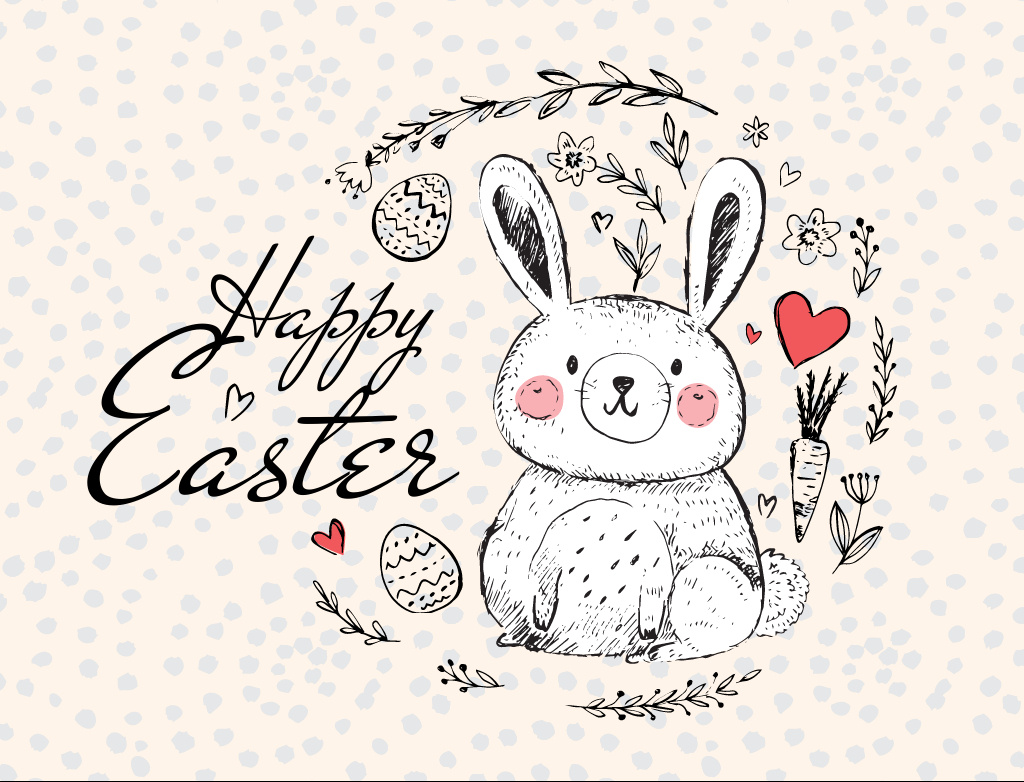 Happy Easter Celebration Postcard 4.2x5.5in Šablona návrhu