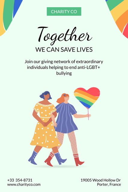 Inclusive LGBT Community Together Offering Support Pinterest Šablona návrhu