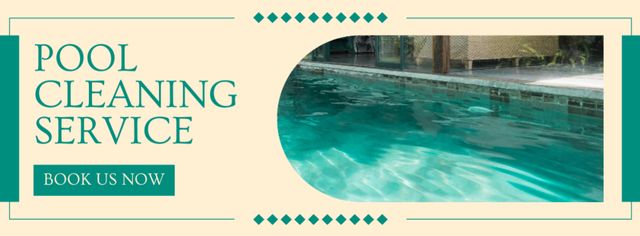 Offer of Professional Pool Cleaning Services Facebook cover Modelo de Design