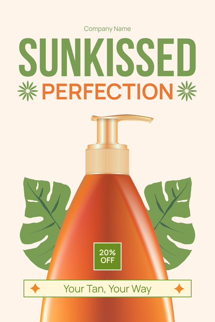 Ontwerpsjabloon van Pinterest van Essential Tanning Cosmetics Offer