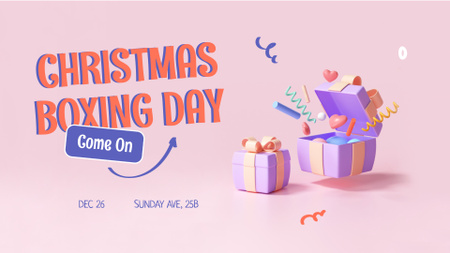 Plantilla de diseño de Christmas Event Announcement with Gifts FB event cover 