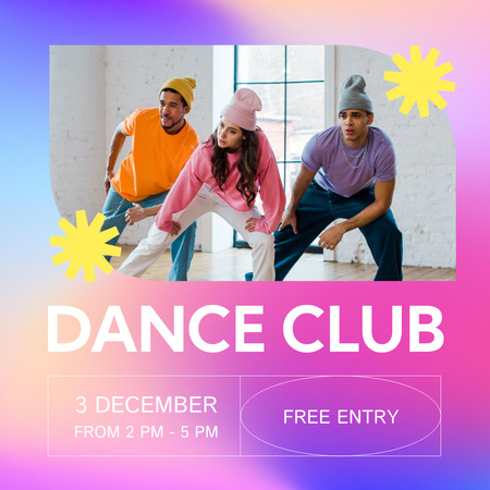 Dance Club Invitation with Breakdancers Instagram Design Template