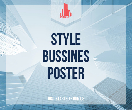 Style business poster Medium Rectangle Design Template