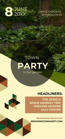 Town Party in Garden invitation with backyard Flyer DIN Large Design Template