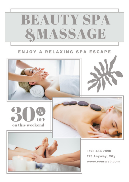 Full Body Massage Services Poster Tasarım Şablonu