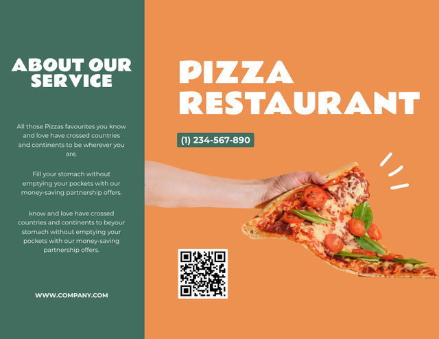 Template di design Pizzeria Brochure 8.5x11in