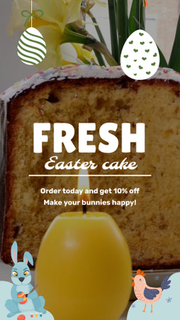 Easter Cake Sale Offer With Candle TikTok Video Design Template